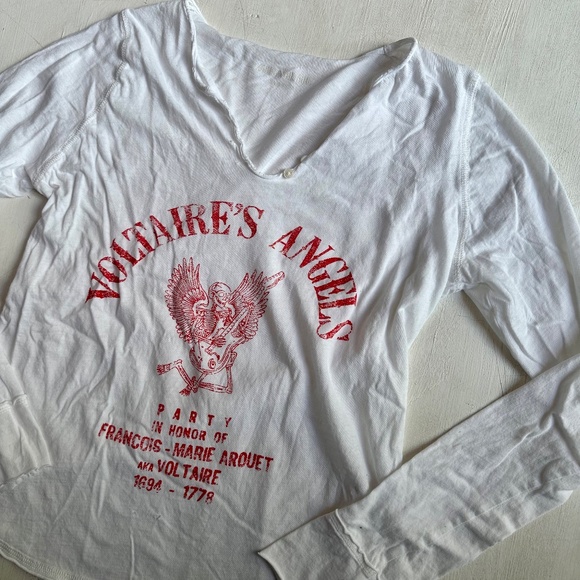 Zadig & Voltaire Tunisian ML Angels Henley Graphic Long Sleeve Shirt - Picture 3 of 9